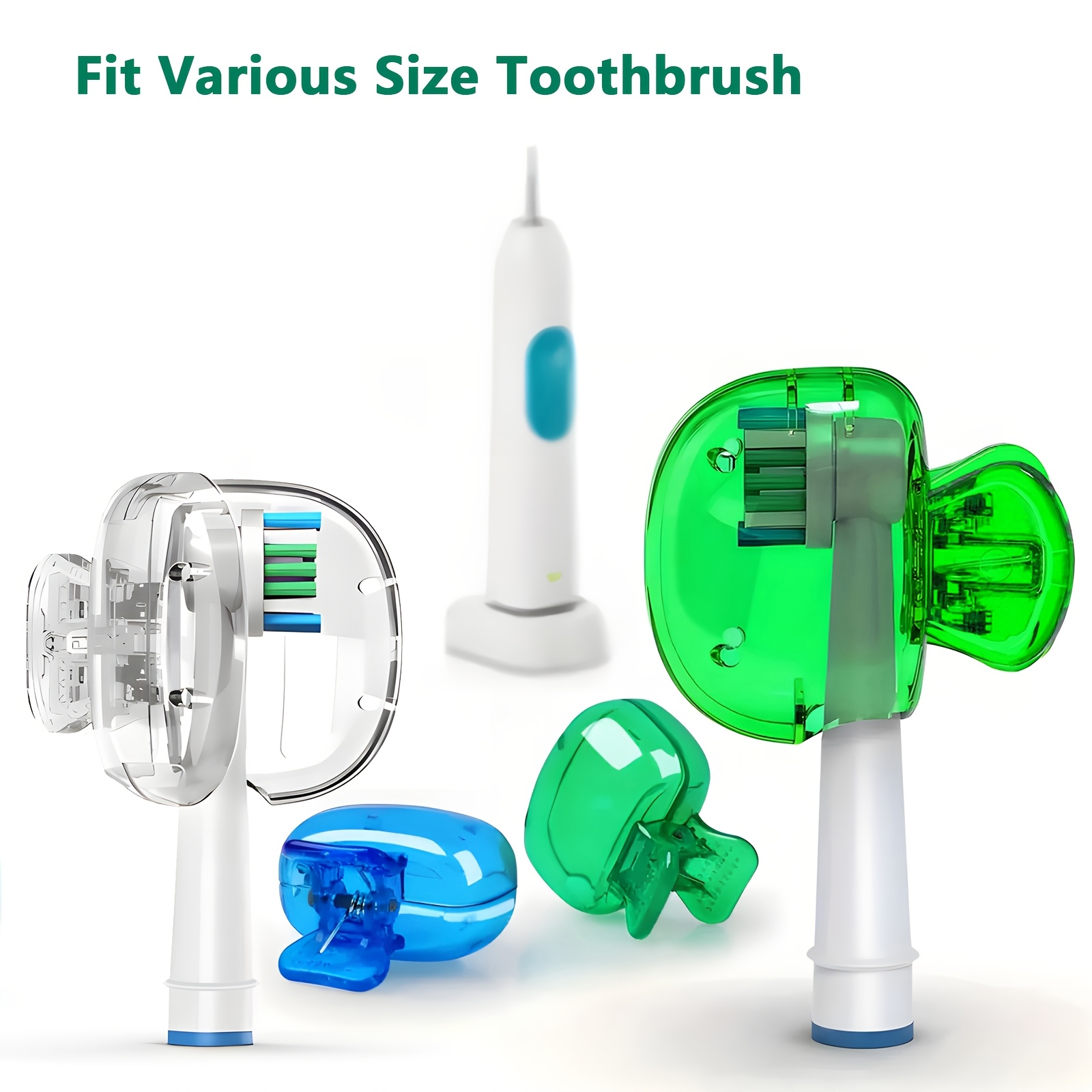 

2-pack Electric Toothbrush Head Covers, Formaldehyde-free Plastic Protective Caps, Universal Cases For Household & Travel Use