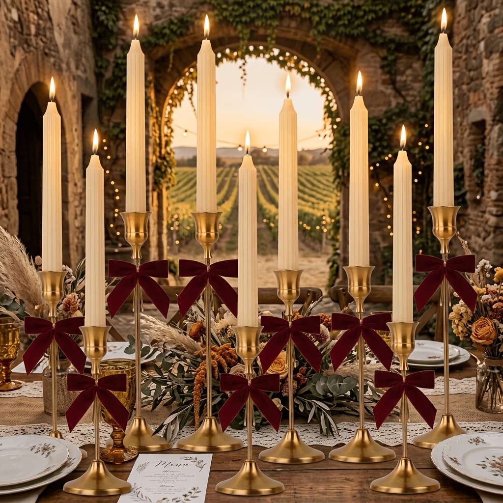 TEMU 18pcs Romantic European Candle Light Dinner Wedding Decor, Candlestick Holders For Table Centerpieces, Taper Candlestick Holders Metal Candle