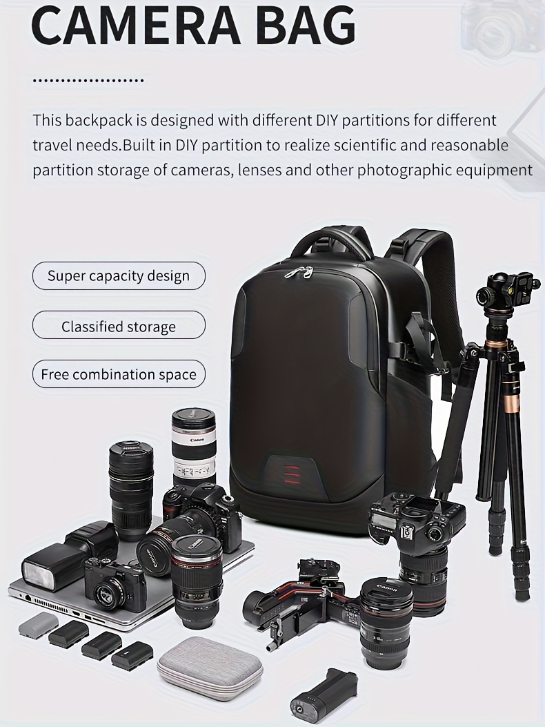 men travel professional slr camera backpack tripod bracket Temu