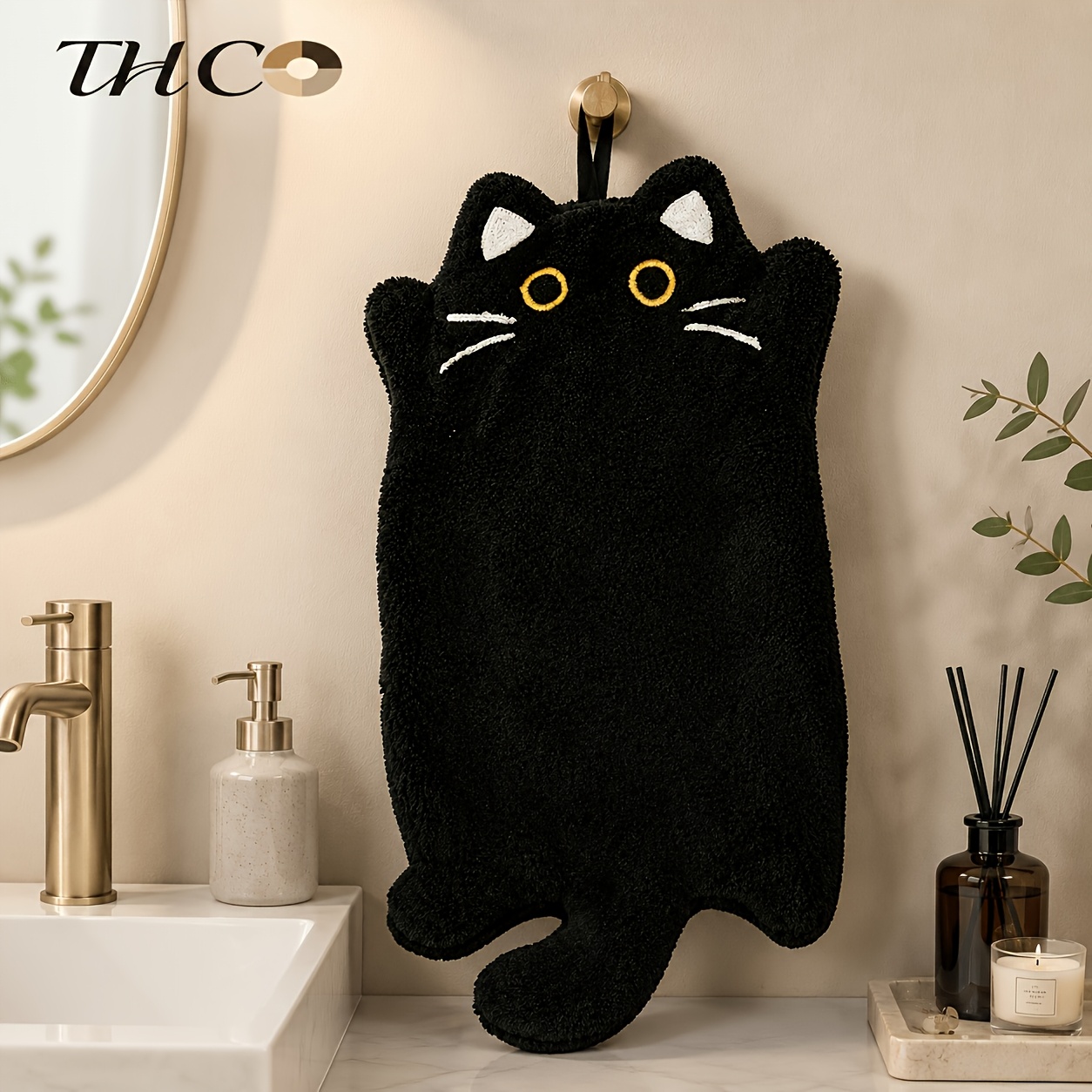 TEMU 2pcs & 1pc Black Towel, Kitchen Heat-resistant Mat, Extra-thick And Absorbent, Coral Fleece Cleaning Cloth And Hand Towel