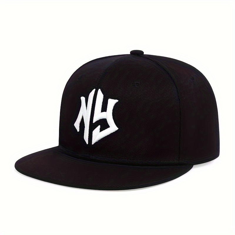 TEMU 1 Embroidered Ny Brim Hat, Unisex Trucker Hat, Breathable Adjustable Golf For Women, Summer Fashion Curved Brim Tassel Y2k Couple's Hat