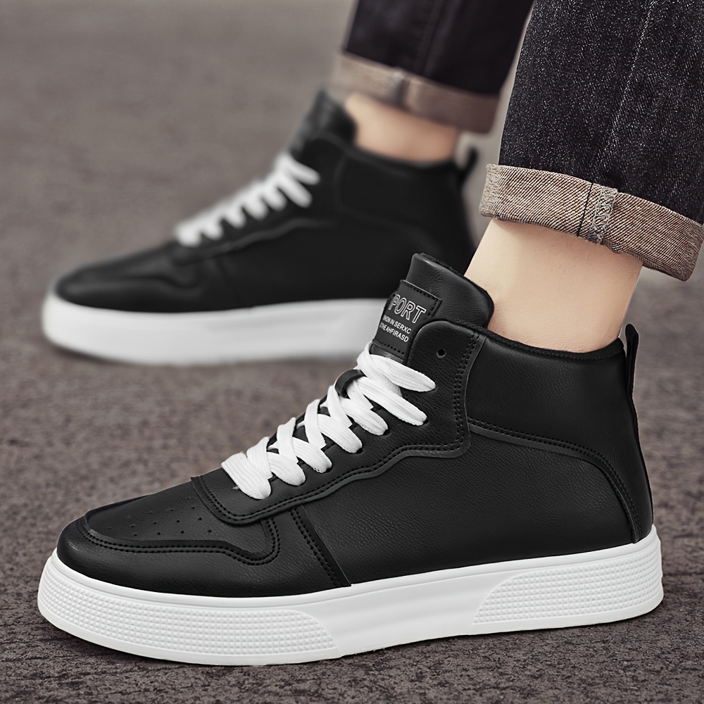 Zapatillas de Skate Casuales para Hombre Ligeras y Transpirables - Parte Superior Duradera de PU Antideslizante y Suela de PVC, Diseño Bajo con Cordones para Caminar al Aire Libre, Estilo Urbano Callejero - Zapatos Cómodos para Todas las Estaciones, Zapatillas Casuales | Diseño Elegante del Zapato | Confort Transpirable, Zapatos de Skate - Imagen 4