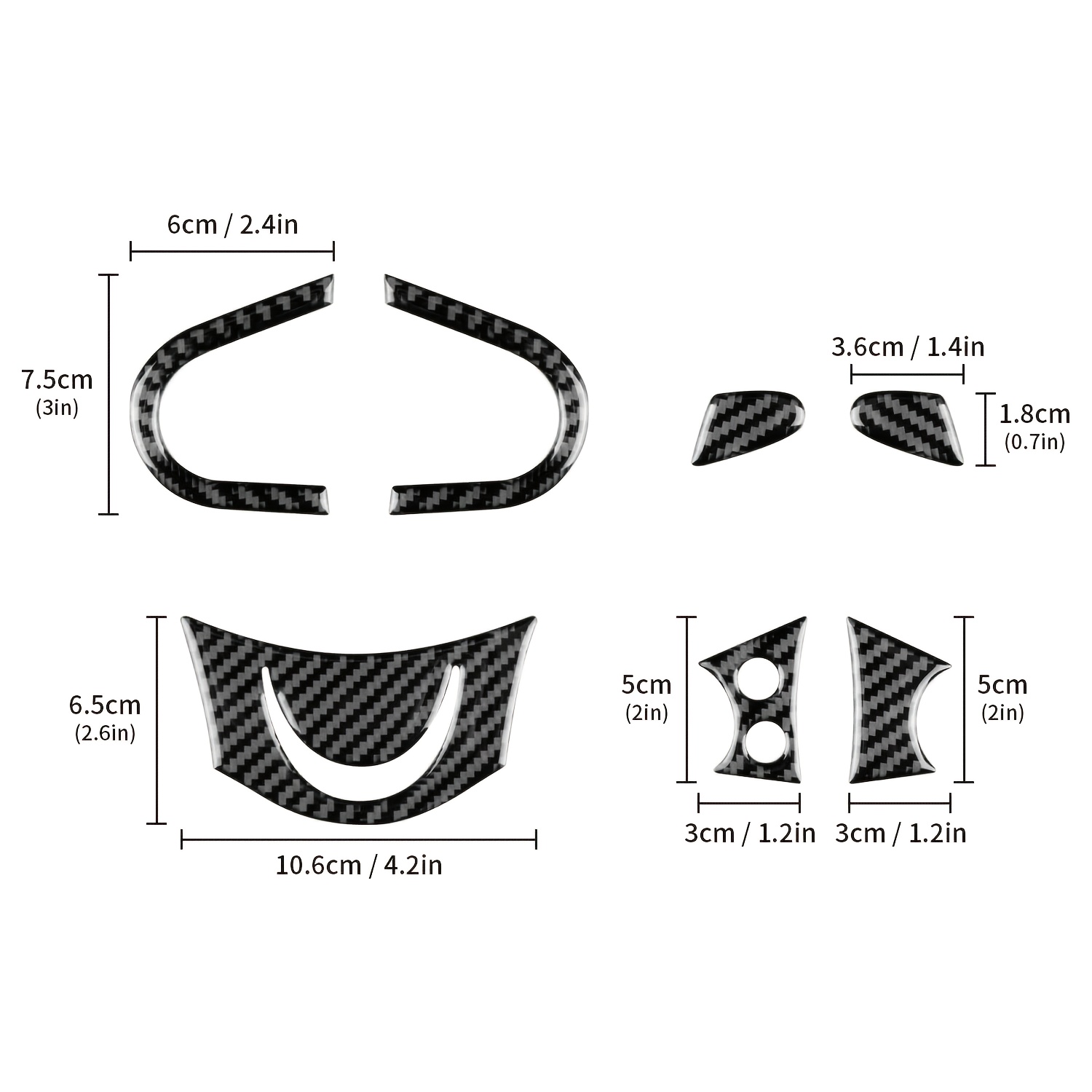 Image of Carbon Fibre Car Steering Wheel | Decorative Sticker, Interior Button Cover Trim For R56, R55 R57, Models 2007-2010, Black -