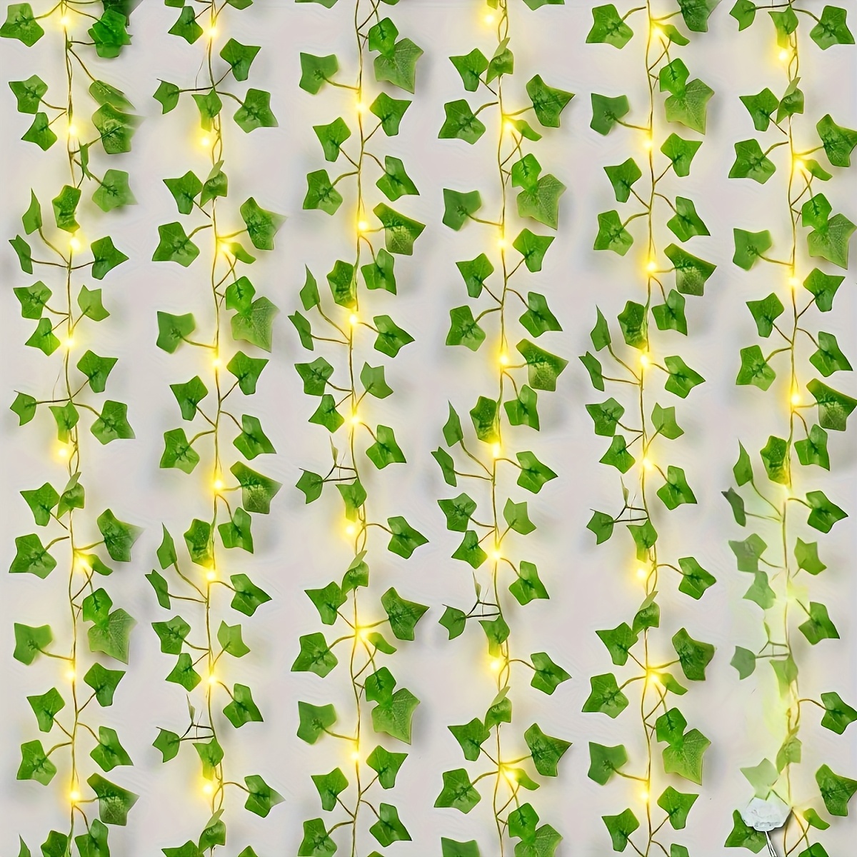 TEMU 1pc 186 Led Christmas Artificial Ivy Garland 3x1m/9.84x3.28ft Ivy Leaves Fake Leaf Plants Vine, Usb Powered Hanging Garland Ivy Foliage Leaves