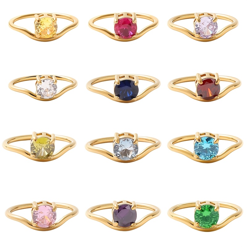 Stylish Minimalist Stainless Steel Ring with Synthetic Zircon