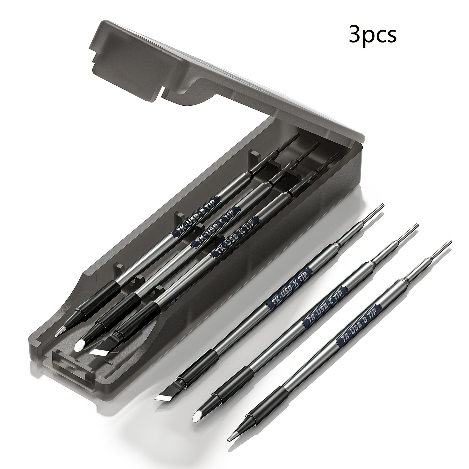 TEMU 3pcs Usb Heating Core Soldering Iron Tip, Horseshoe Tip, Round Tip, Welding Tip, Integrated Heating Core