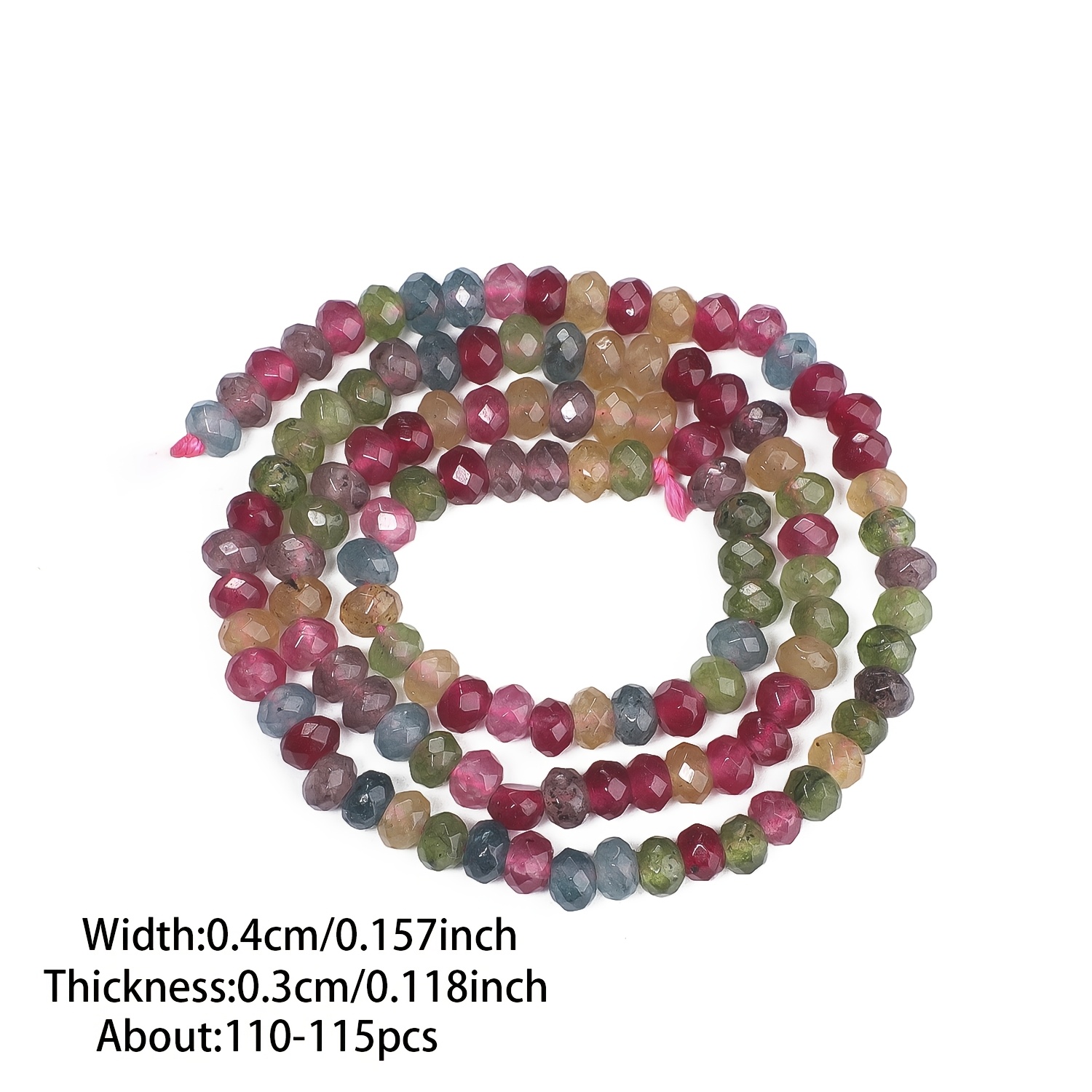 TEMU 4*3mm Natural Multicolor Cut Rondelle Shape Round Stone Beads For Jewelry Making Diy Bracelets Necklaces Accessories Beads & Bead Assortments