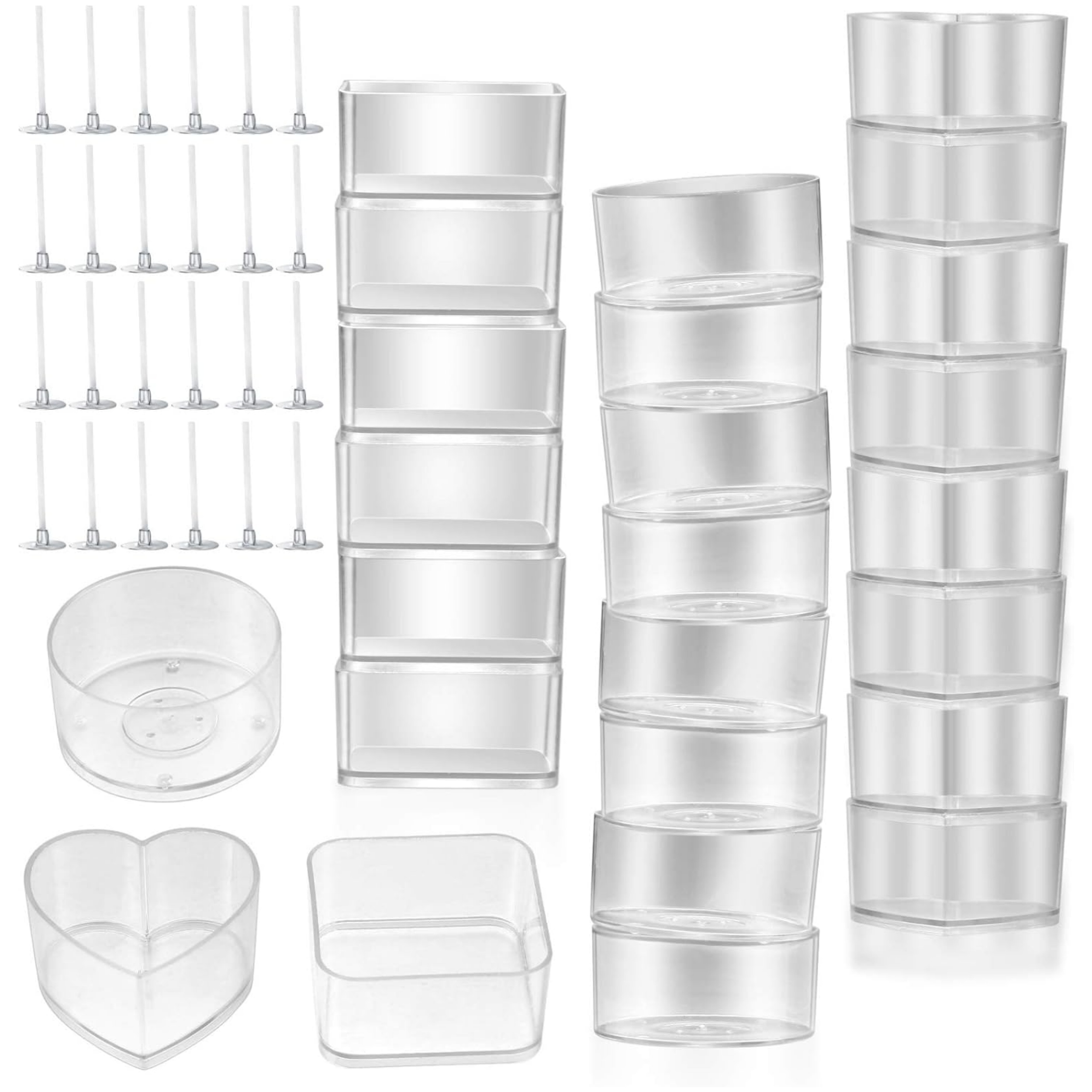 

130pcs Candle Holder & Wicks Set, Pack Of 30 Tea Lights Candle Holders, 100pcs Candle Wicks, Plastic Tea Light Cups, Candle Holder, Wax Melt Tins Mould Holder, Candle Making Set For Diy, Candle Making