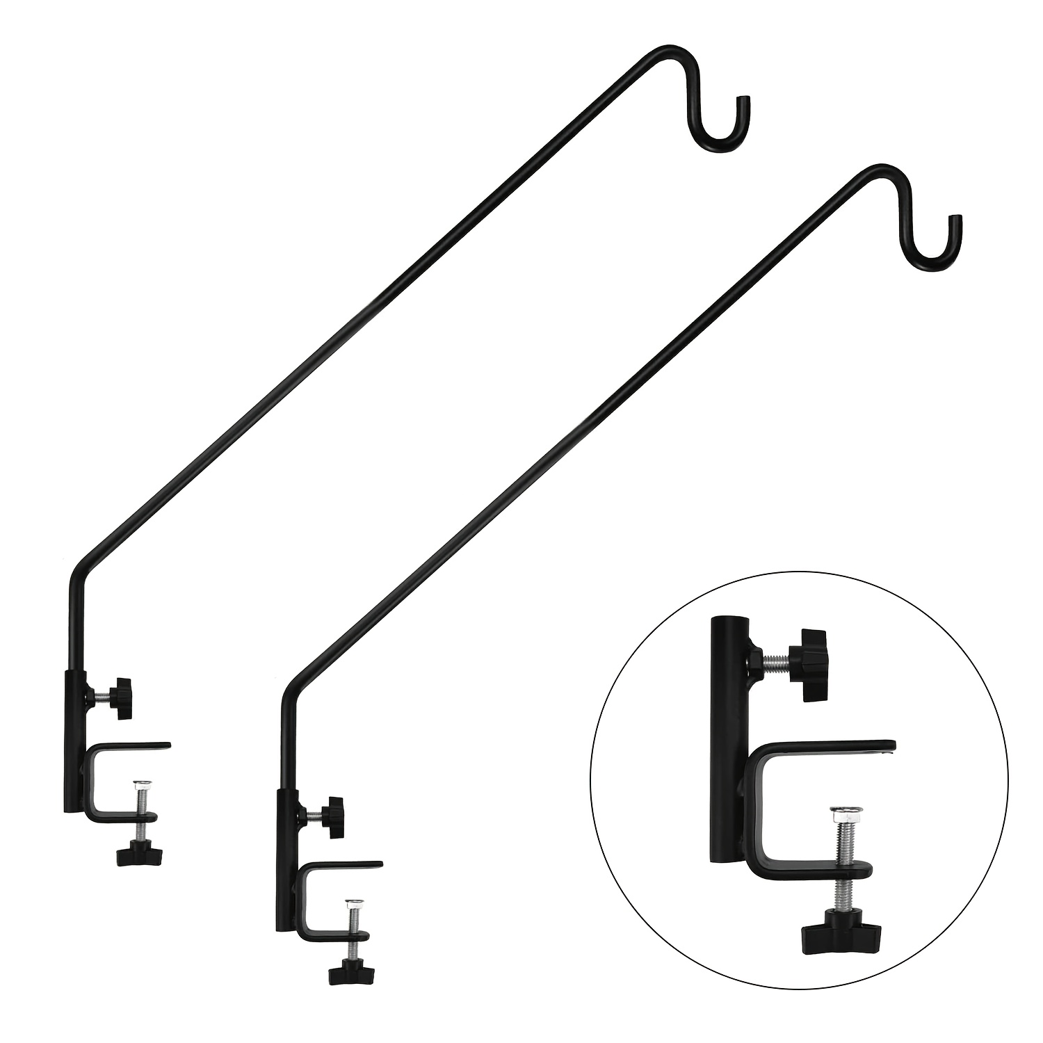 TEMU 2-pack Heavy Duty Wall Mounted Wall Pole, Wall Bracket And Length Adjustable Plant Bracket For Bird Feeders, Planters, Suet Baskets, Lanterns,