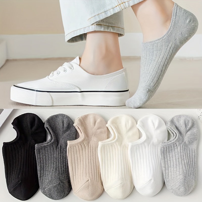 3 pairs/6 pairs/12 pairs Women's multi-color boat socks, plain and colorful minimalist trendy cute open-toe socks suitable for daily use