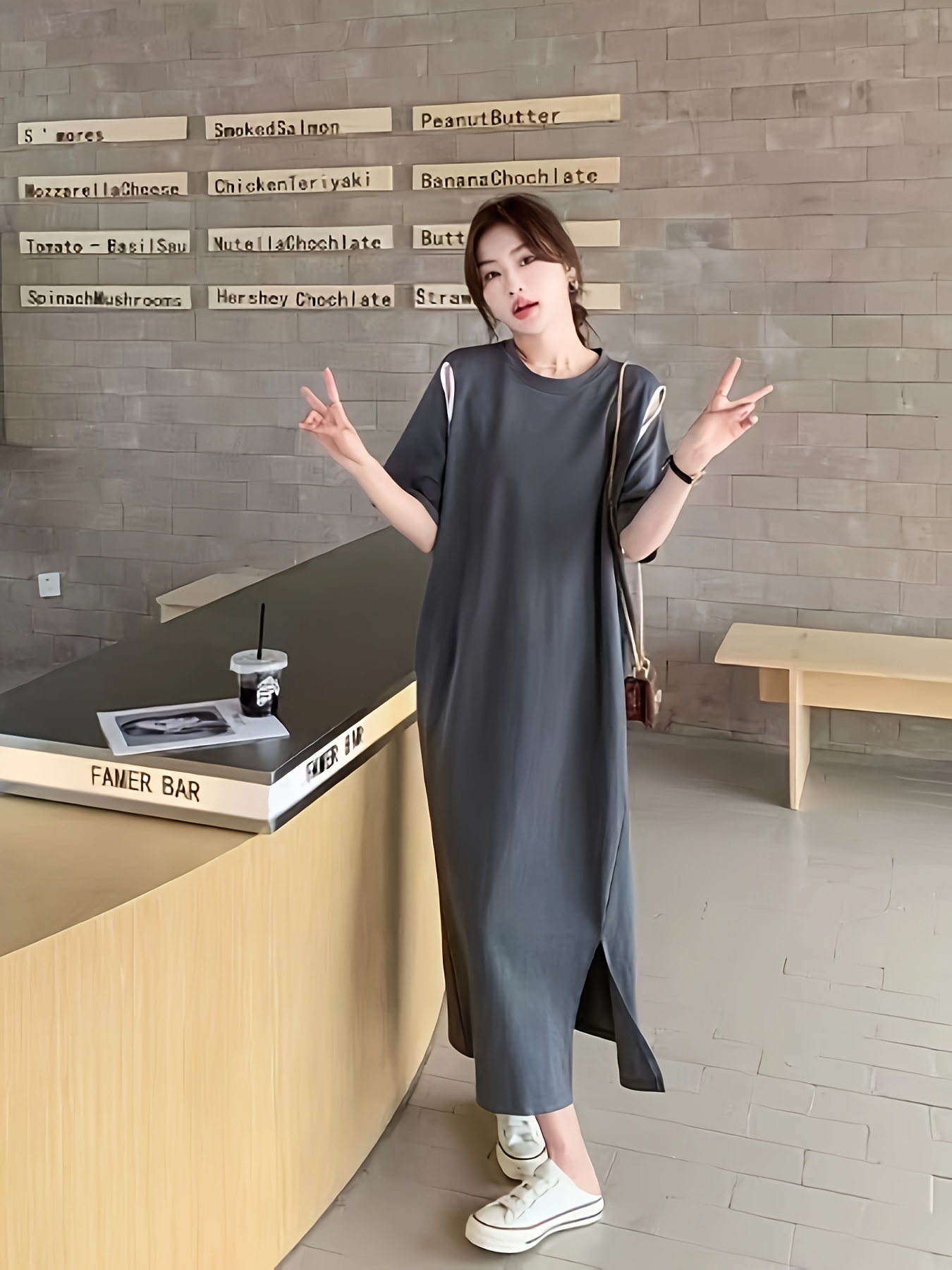 womens casual summer t shirt dress knee length loose fit Temu