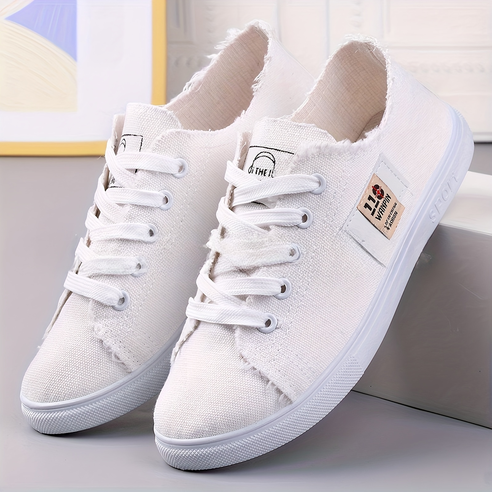 Image of Elegant Comfortable Women's Outdoor Casual Shoes, Spring Summer Comfortable Lightweight Casual Shoes, Light-colored Outdoor Walking Comfortable Casual Shoes, Versatile Casual Shoes, Women Shoes