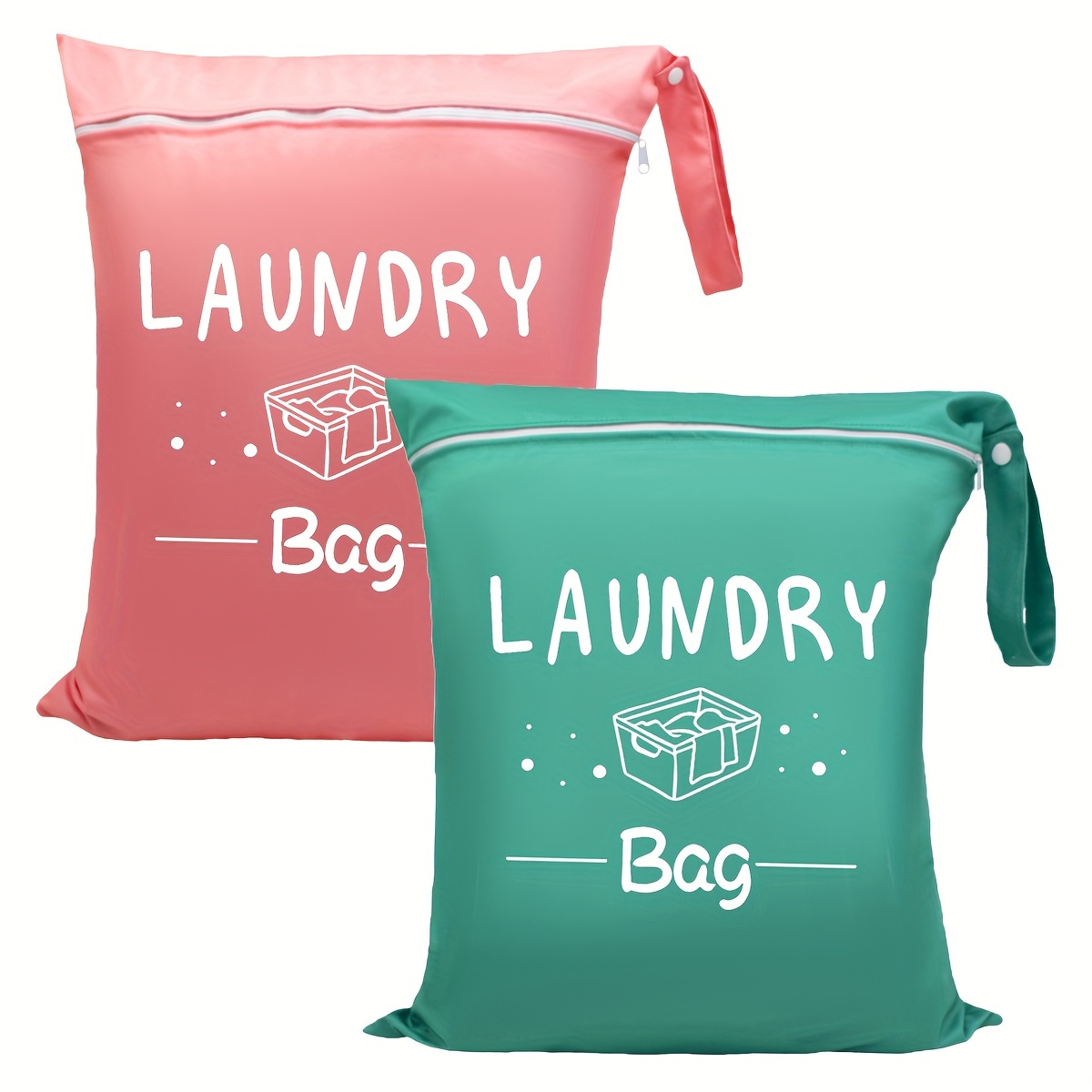 

2pcs Large Waterproof Travel Laundry Bags In - Polyester, Wet/dry Separation With Drawstring Closure, 15.7x19.6" - Ideal For Gym, Yoga, Swimming & More