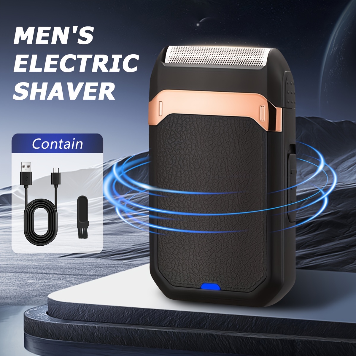 TEMU Electric Shaver For Men - Cordless Rechargeable Foil Shaver, Multifunctional Face Razor With Smooth Close Shaving, Portable Grooming Tool For