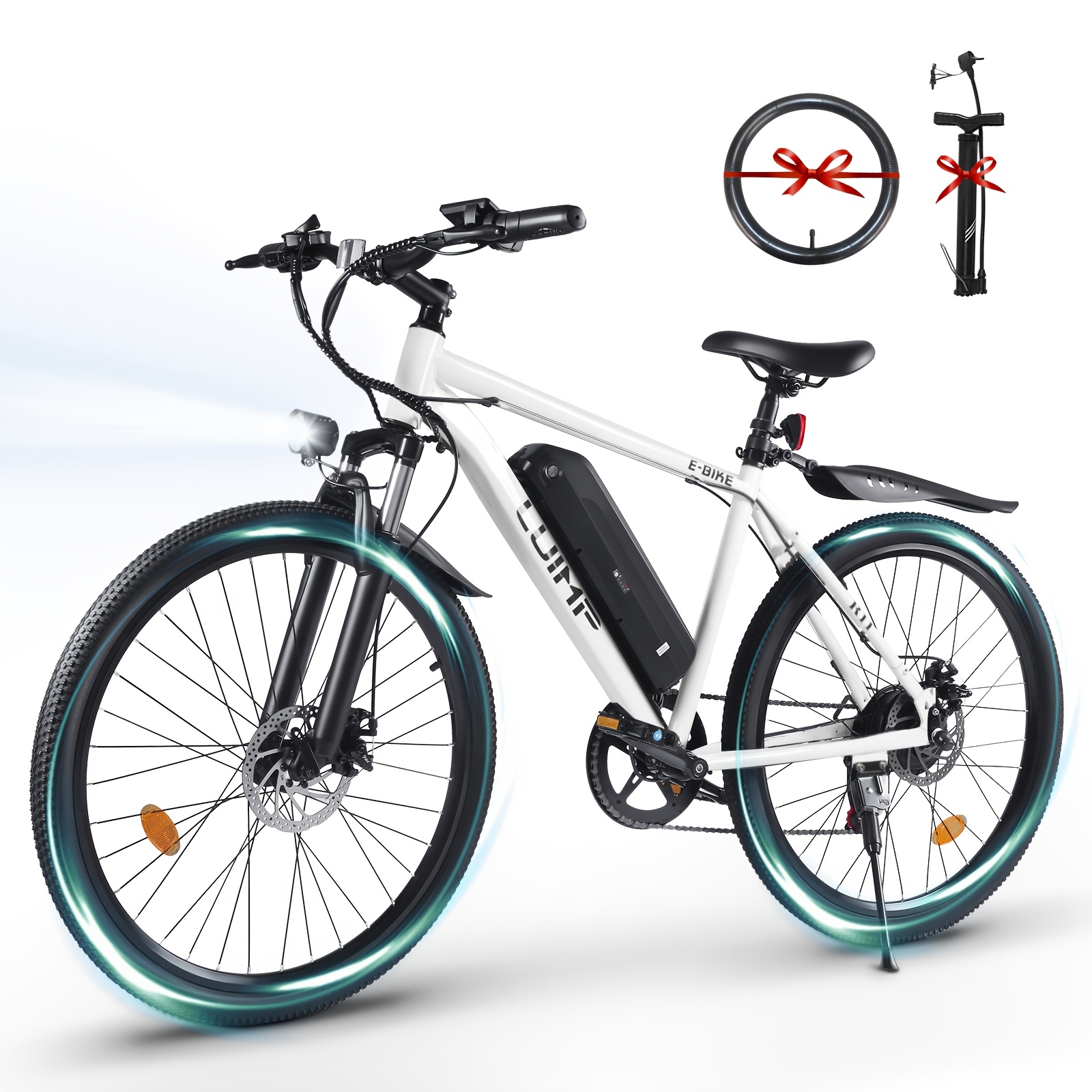 OUXI R11 Electric Alloy Steel Frame Dirt Mountain Bike with Removable Battery Includes Spare Inner Tube