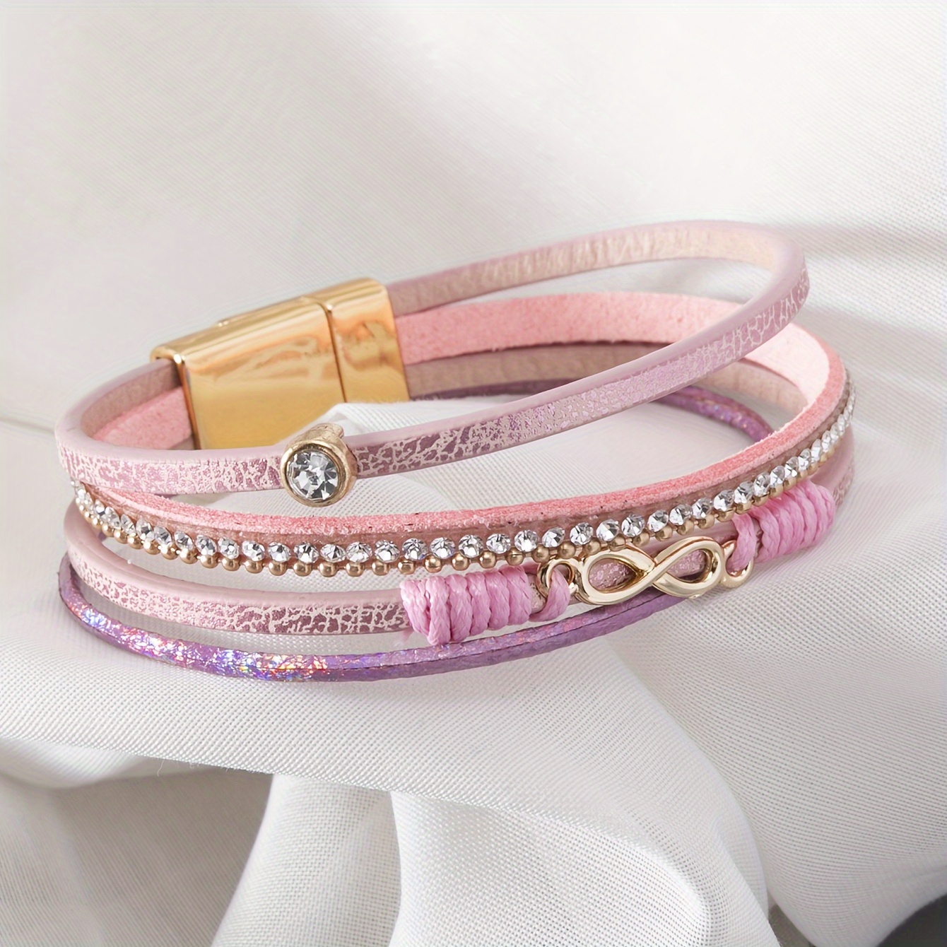 Rhinestone Wrap Bracelet with Magnetic Clasp