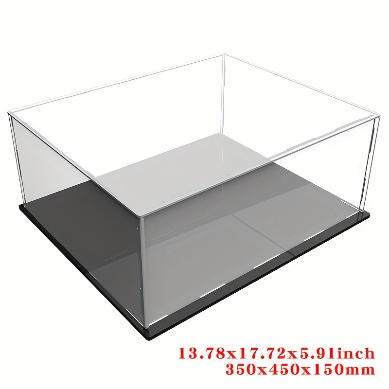 item picture clear acrylic display case box assemble alternative glass case plastic dustproof protection with matte   for home storage organizing toys action figures figurines 14x18x6inch 35 15cm