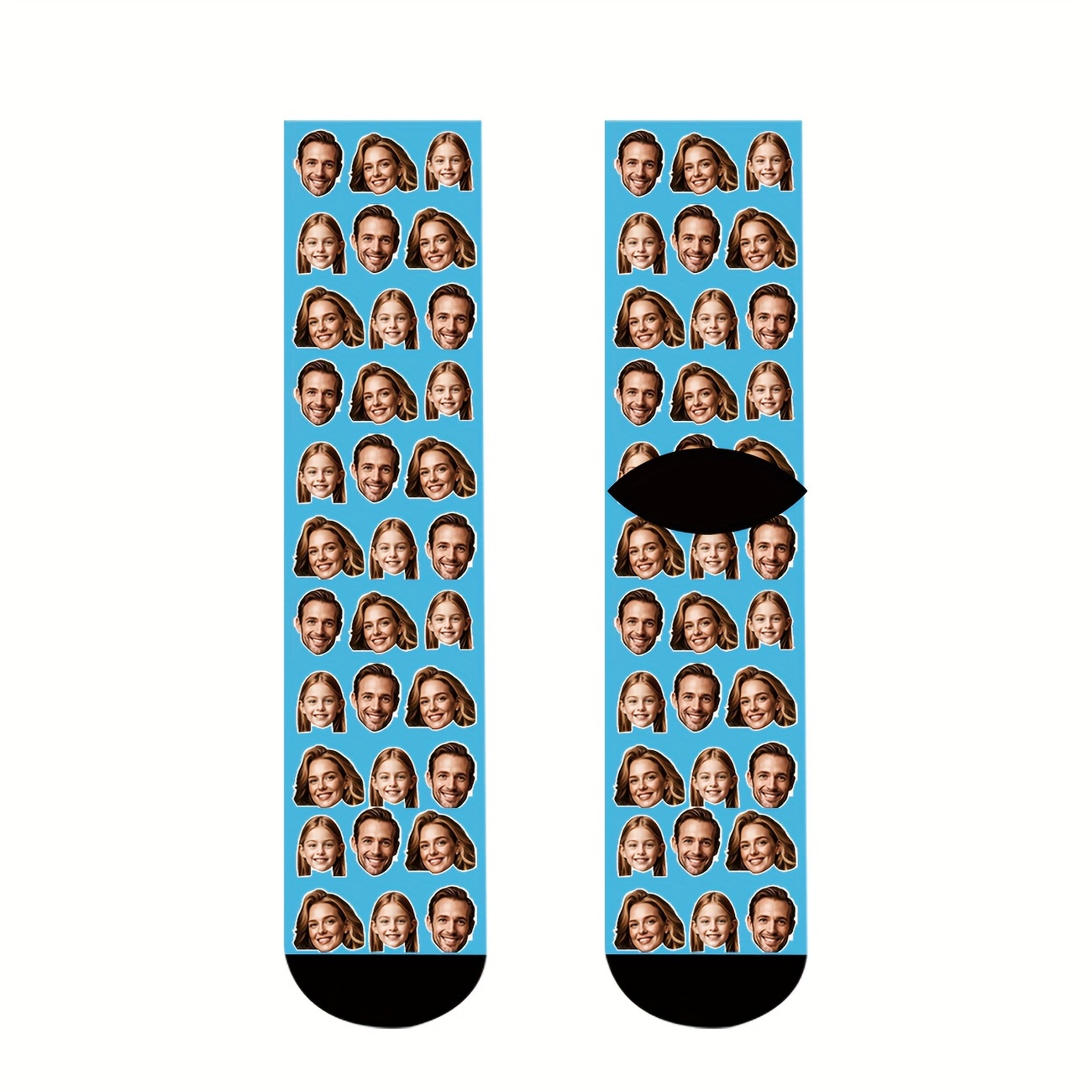 TEMU 1 Pair Of Personalized Face Men's Mid-calf Socks With Custom , Stylish Custom-image Socks For Guys And Beautiful Girls/couples, Fun Custom-image