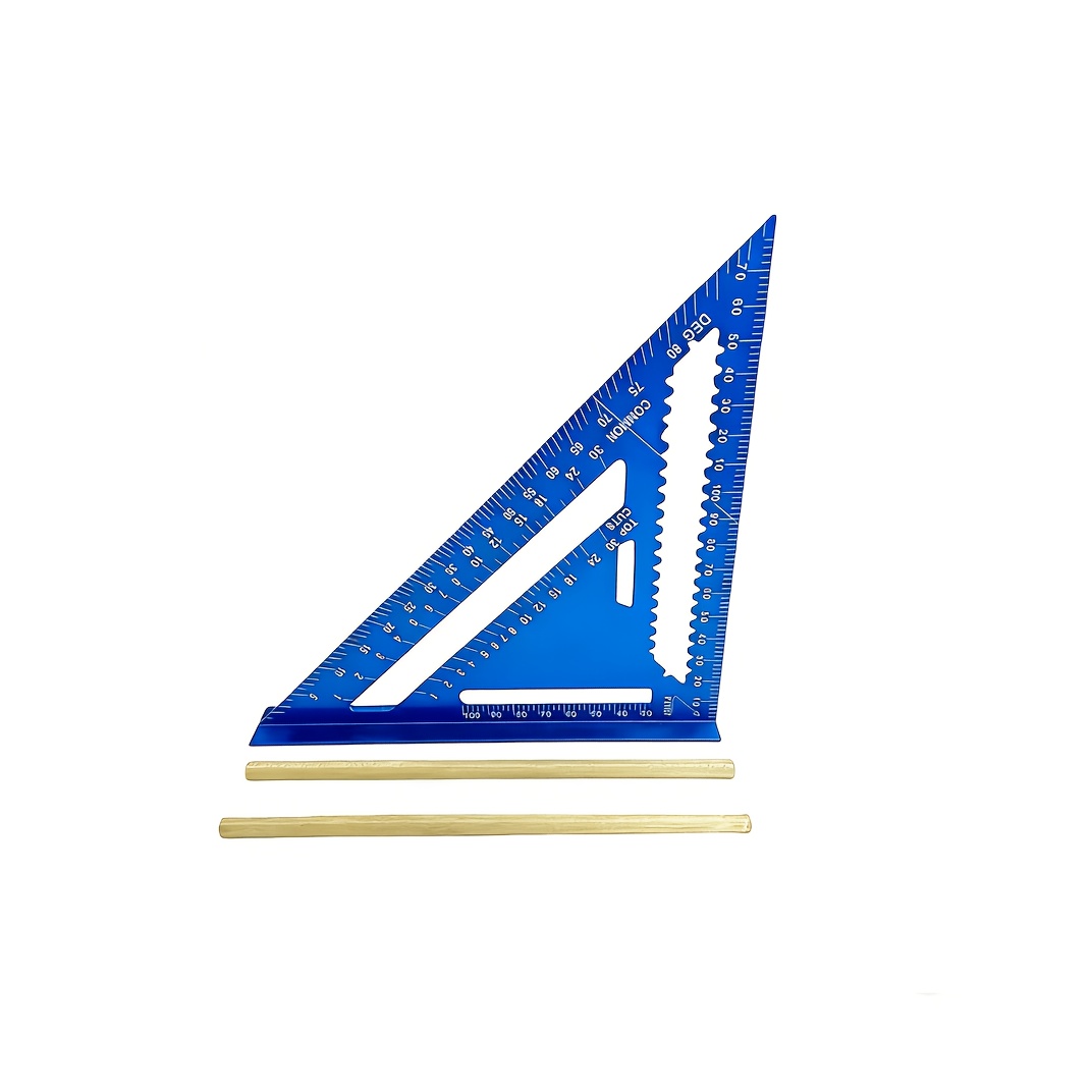 TEMU Aluminum 7inch Ruler, Drawing Pencils, Red/blue/black Optional, 45°/90° Ruler, Can Measure And Draw Lines, Multi-functional And Multi-scene