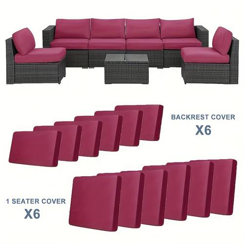item picture 12 14pcs elastic outdoor sofa covers semi enclosed sofa covers outdoor courtyard sofa cushion covers and backrest covers