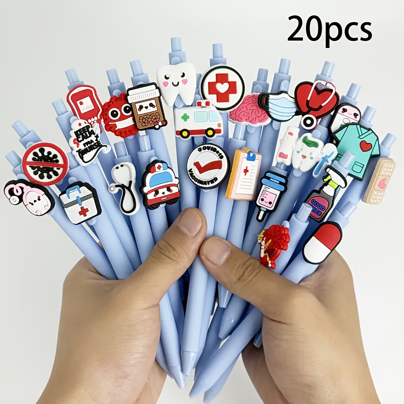 Image of 10/20pcs Sky Medical Pens, Quick-dry Plastic Ballpoint Pens With Medium Tip, Suitable For Nurses And Healthcare Professionals, Perfect Halloween & Christmas Gift Stationery For