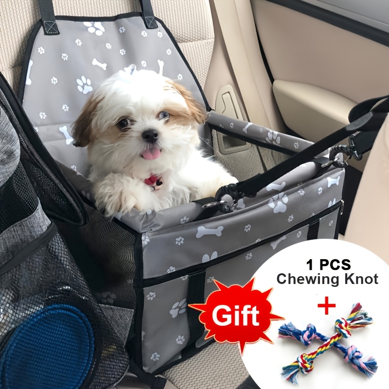 TEMU 12.6 X 16 X 9.25 Inch Foldable Dog Car Seat, Breathable Mesh Travel Bed For Small Dogs And Cats Up To 22 Lbs, Fits Front And Back Car Seats,