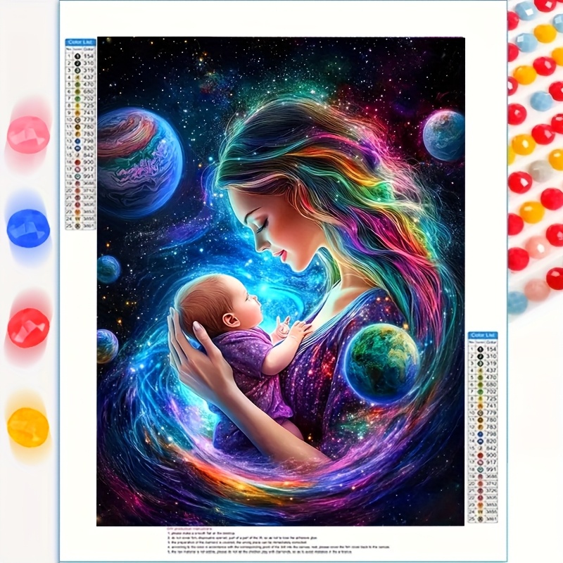 

1pc 5d Diamond Painting Set, Mother Character Theme, Round Diamond Art , Diy Home Decoration, 30x40cm/11.8 Inches X 15.8 Inches, Suitable For All Kinds Of Wall Decorations And Desktop , A Gift!