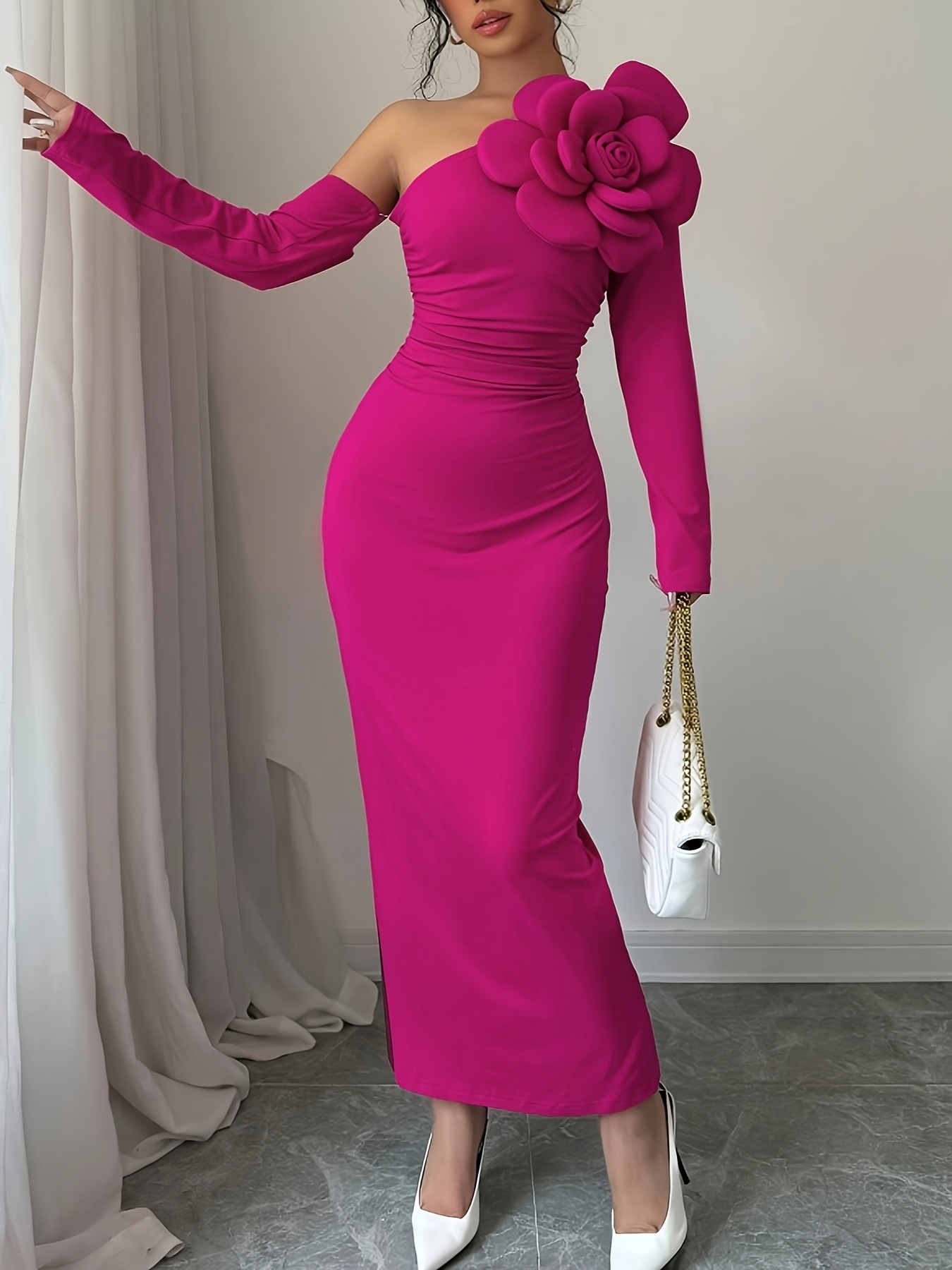 a new fashionable elegant womens spring autumn dress long - Temu
