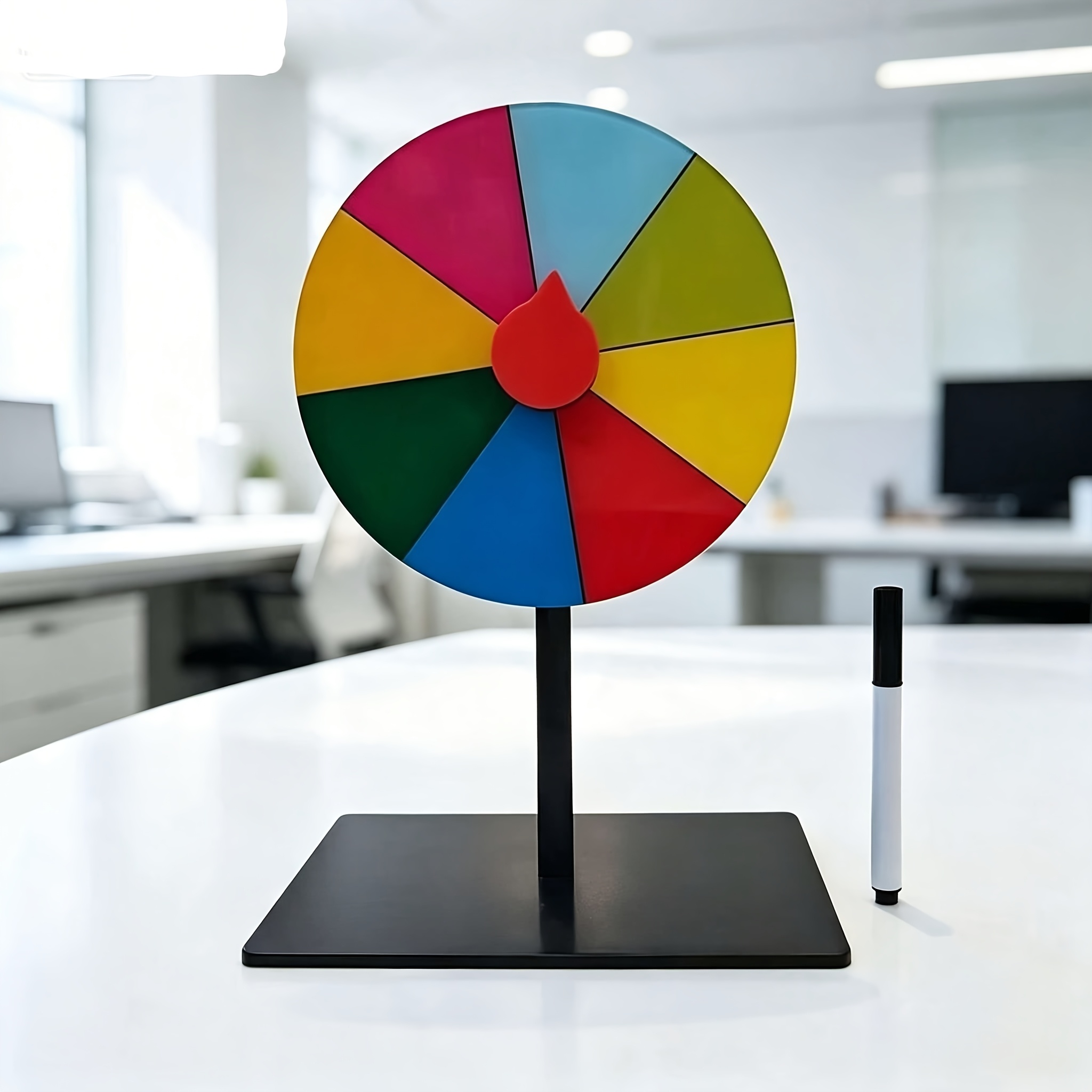 TEMU 1 stuk Geluksrad draaischijf leshulpmiddel, uitwisbaar loterij roulette voor op het bureau voor spelactiviteiten