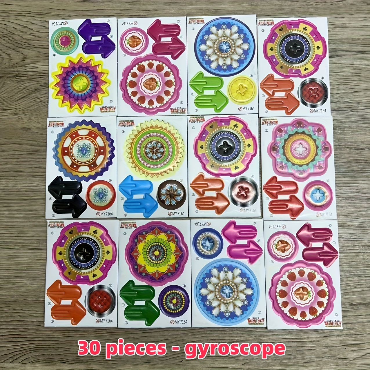 Image of Gift For Her/him 30/60/90pcs Spinning Top Puzzle Kids Party Gift Bag Parent-child Interactive Game Student Toy Holiday Birthday Present Educational 3d Puzzle Random Pattern Christmas Halloween