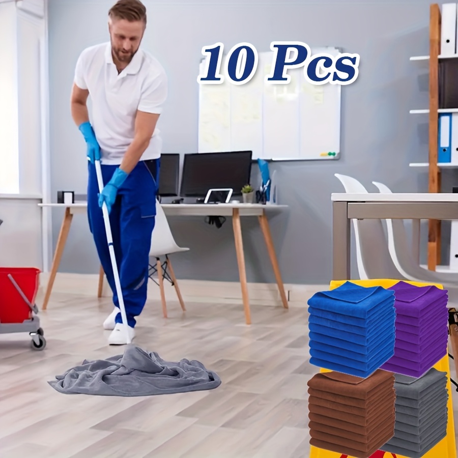 

10pcs Microfiber Cleaning Cloth Floor Microfiber Towel Reusable Bathroom Washable Free Lint Free Cloth Rag For Squeegee Mop Floor Window Housekeeping