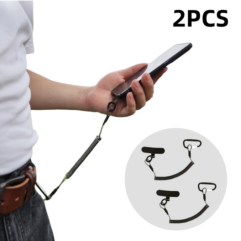 TEMU A Set Of 2 Retractable Anti-drop And Anti-theft Phone Lanyards, Measuring 120 Cm / 47.24 Inches, Suitable For Daily Use Or As A Backup. Features