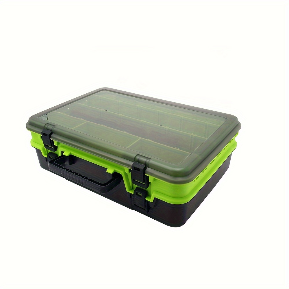 Double-layer Large Size Lure Fishing Box Bait Hook Lure Fake Bait Storage Box 38.5 X 28 X 12.5 Cm