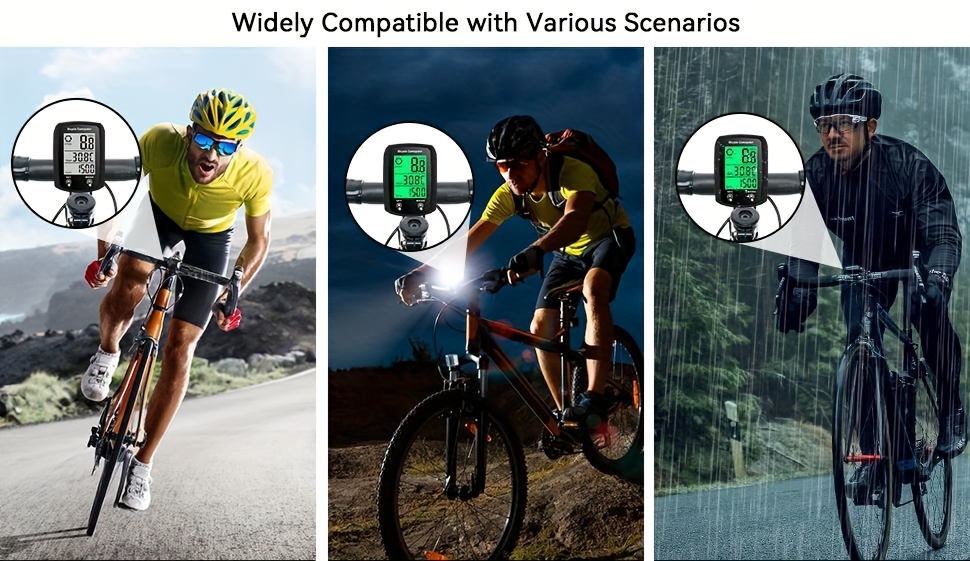 Wired Bike Computer, Bicycle Odometer with MPH And KM/H Options, Featuring a Touch Sensor Switch, Large Digital LCD Display, And Automatic Wake-Up Function