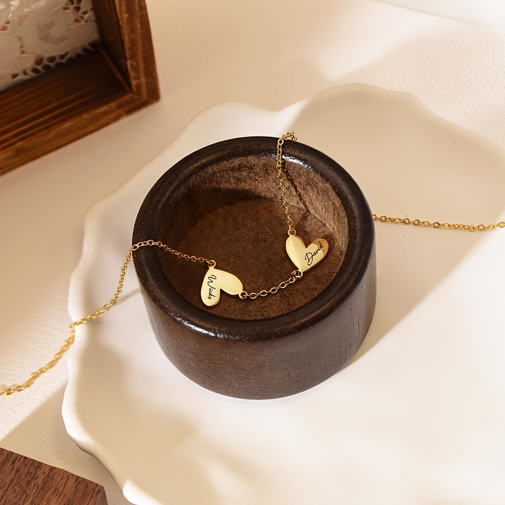 Personalized Engravable Heart Necklace, Custom Name/Message