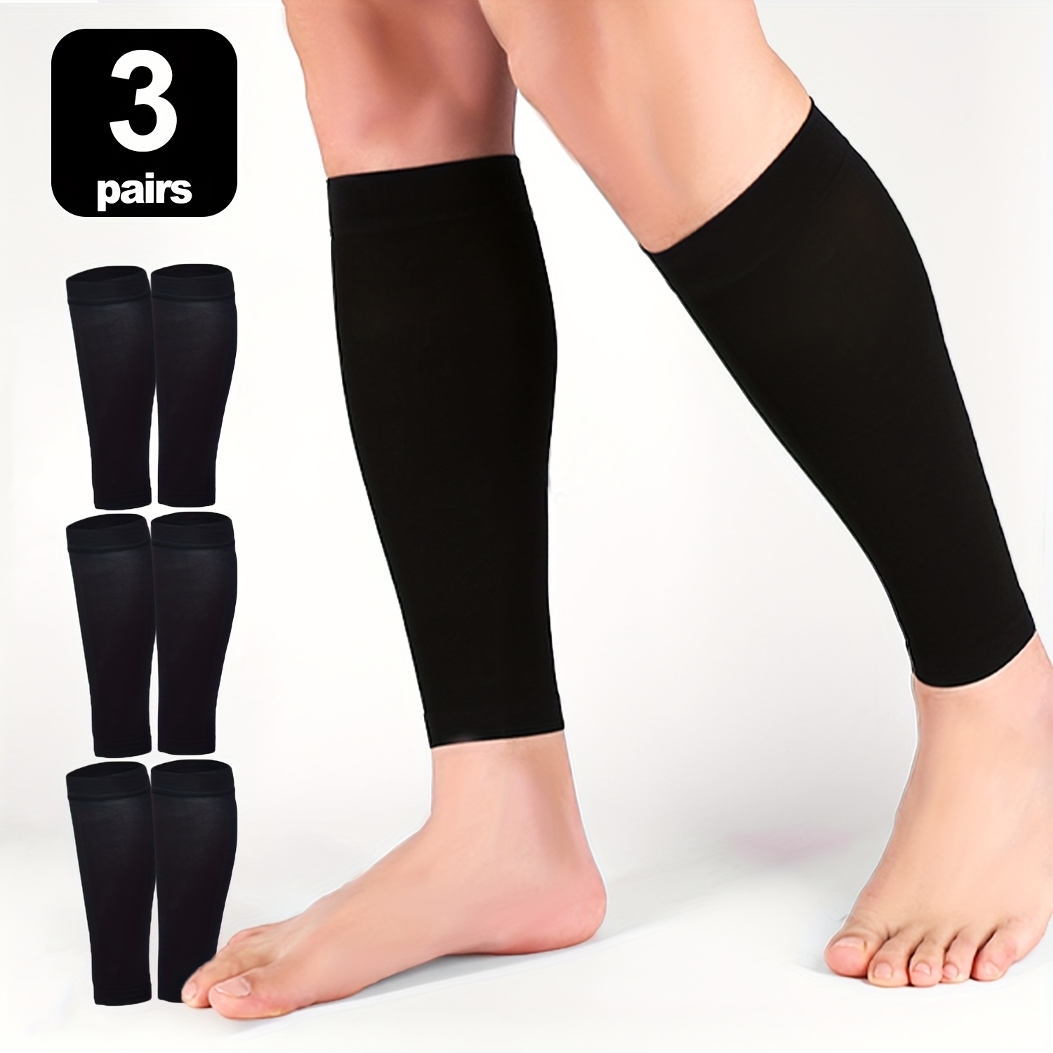 3 Pairs Men's Premium Compression Athletic Socks