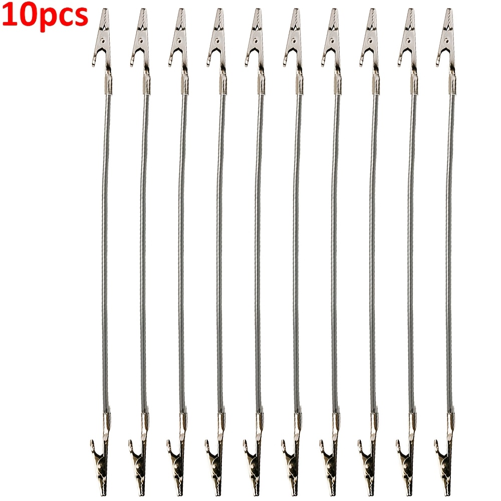 TEMU 10pcs Set Heavy-duty Multi-functional Dual-head Alligator Clips - Design, Suitable For Office, Home, Lab Tools - Compatible With Coils, Post-it