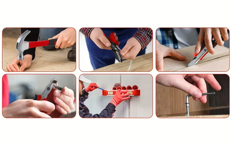198pcs home tool kit with toolbox essential hand tools set for household auto bike repairs halloween and christmas gift for diy enthusiasts Product details 1