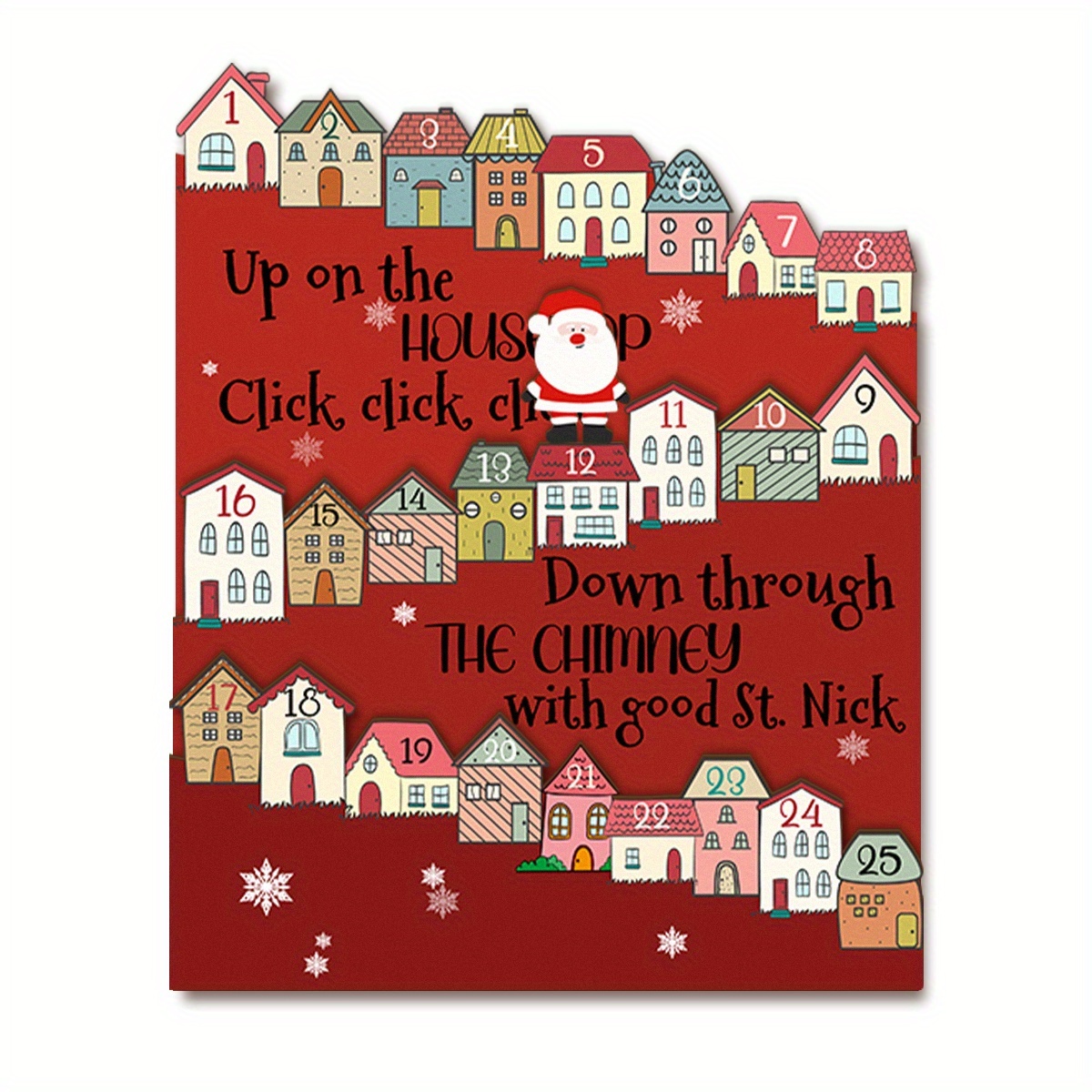 TEMU 1pc Wooden Christmas Countdown Calendar, Christmas Decor, Holiday Decoration, Home Decor, Christmas Hanging, Decorative Hanging, Wall Decor