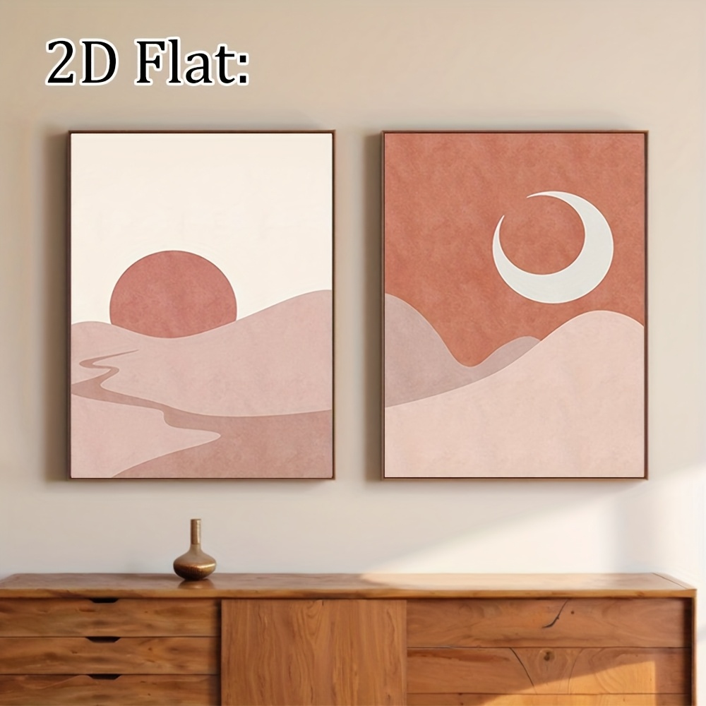 artikel foto 2d plat, 2d plat 2 stuks ongelijst abstract landschapskunst canvas schilderij berg   zon   poster print boho wanddecoratie fotos woonkamer decor zonder lijst, 2d plat, minimalistische decoratie,artistiek wandstuk,hoogwaardige afdruk,landschapskunstwerk,kunstverzamelaars