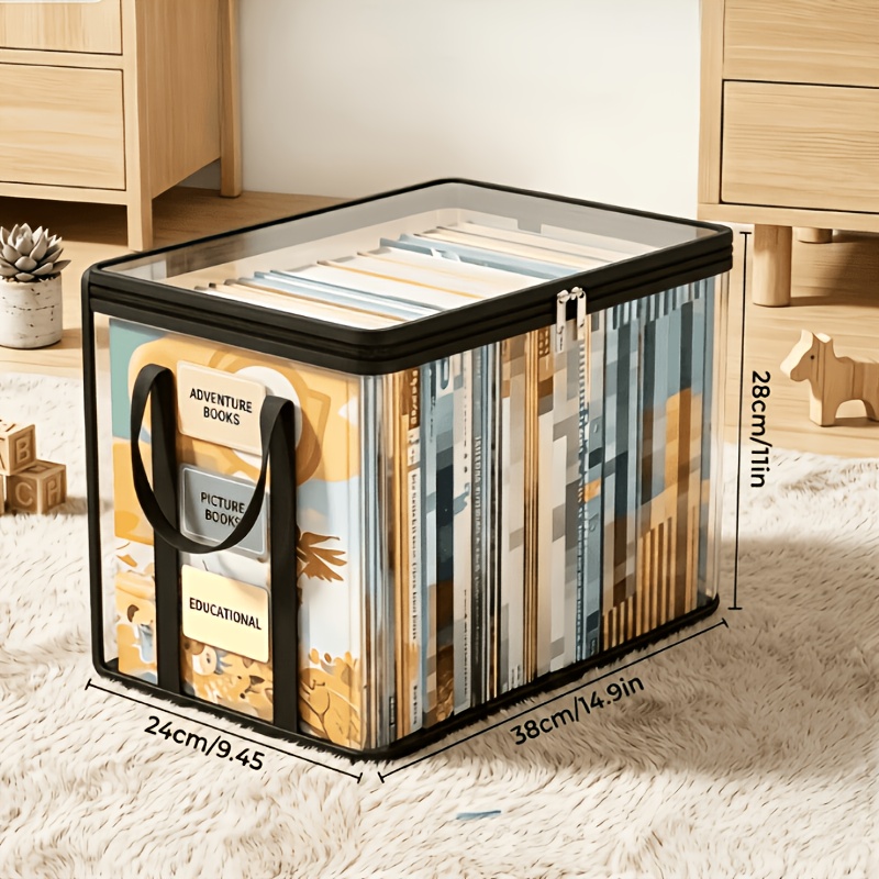 TEMU 1pc Thickened Foldable Storage Box, Large Capacity Durable Organizer. Thickened Heavy-duty Plastic Storage Crate, Design Space. Multifunctional