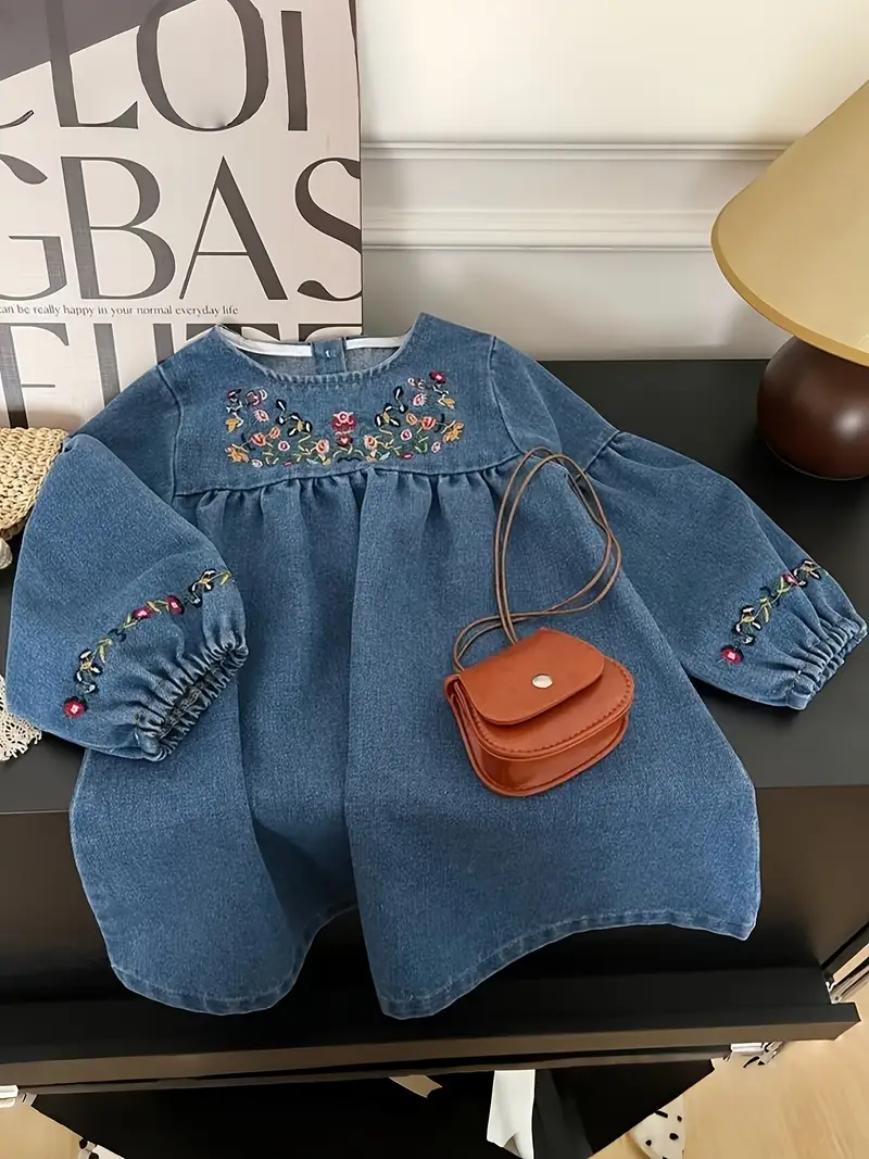 denim dress sleeve korean FEUSEUZ Women's Shirt Dress, Women's Long Sleeved Waist Cinched A-line Denim (M,Blue) at Amazon Women's Clothing store piece outfit Cute Korean Denim Dress