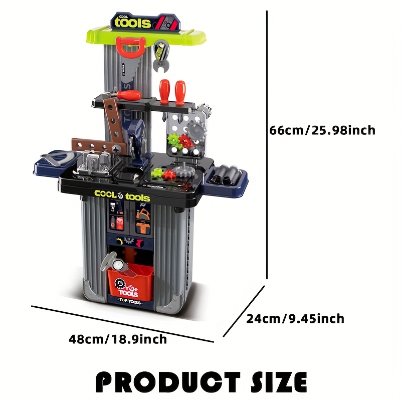 1 Set of Boys' Tool Travel Case Toy Kit, 2 Modes; Simulated Repair Workbench with Storage Function; Birthday Party Gift; Perfect for Winter, New Year & Christmas, Educational Play Set, Interactive Play Kit, Childsafe Materials, Realistic Tool Design, Play Workbench, Holiday Shoppers, Young Mechanics