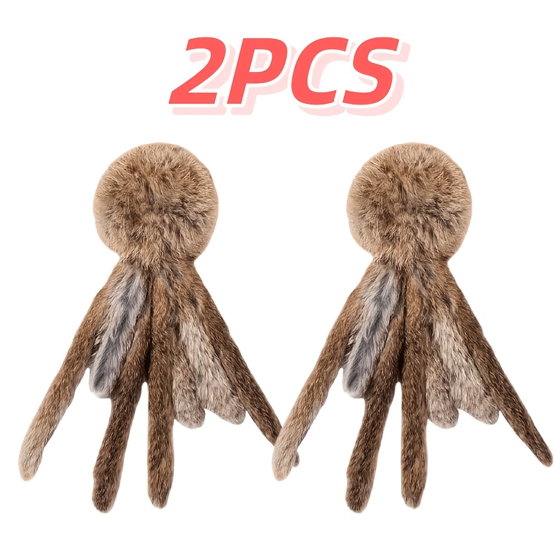 TEMU 2pcs Octopus Rabbit Faux Cat Toy, Indoor And Outdoor Pet Toys, Cat Gift Toys, Pet Easter, 's Day, Day Gifts, Without Battery