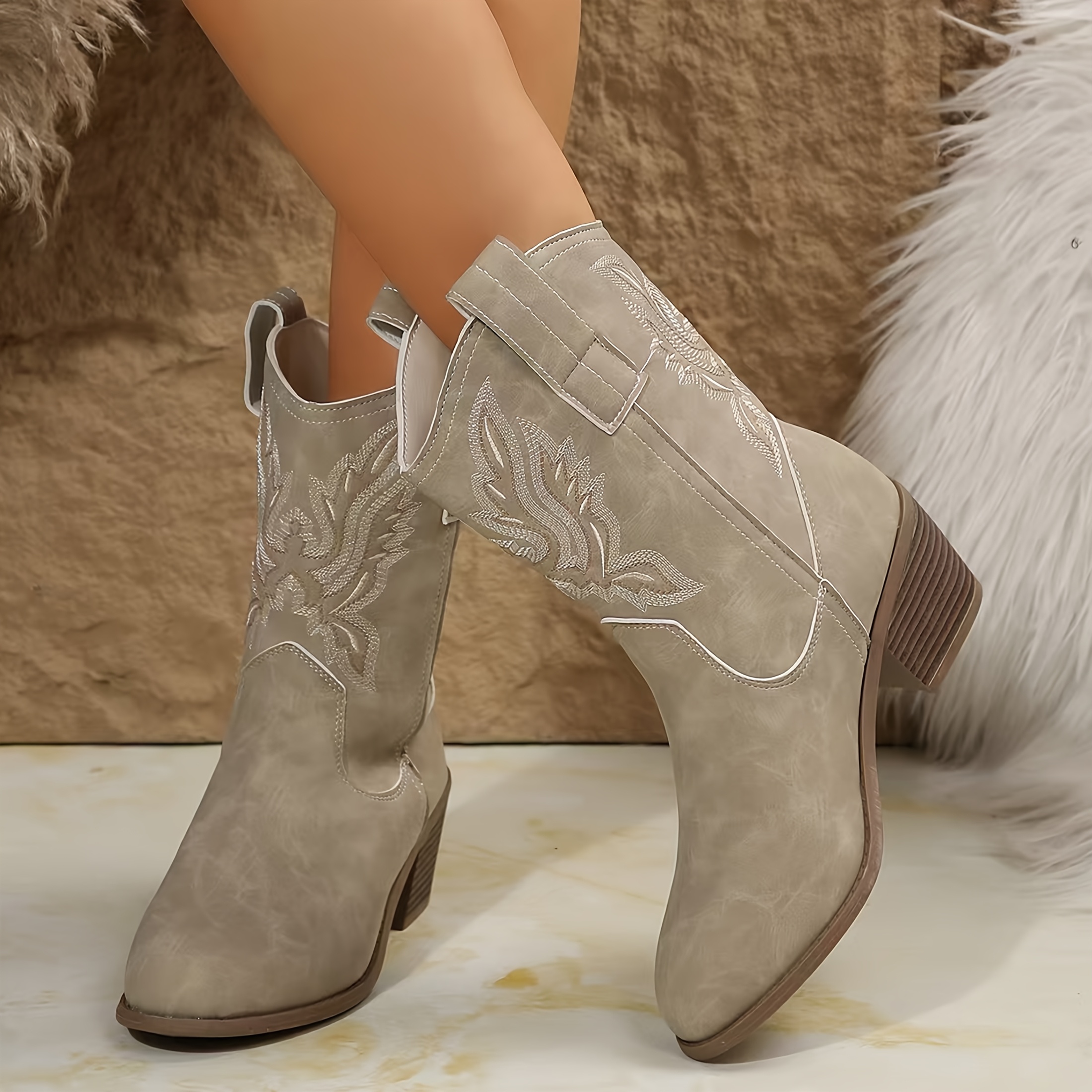 ankle cowboy boots sold on Temu United States