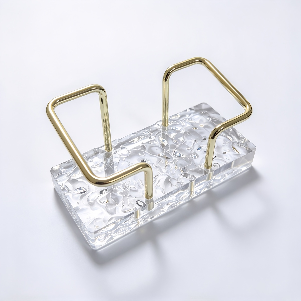 TEMU Acrylic Name Card Holder, Transparent Desktop Display Stand, For Invitation Cards, Organizer - 1pc
