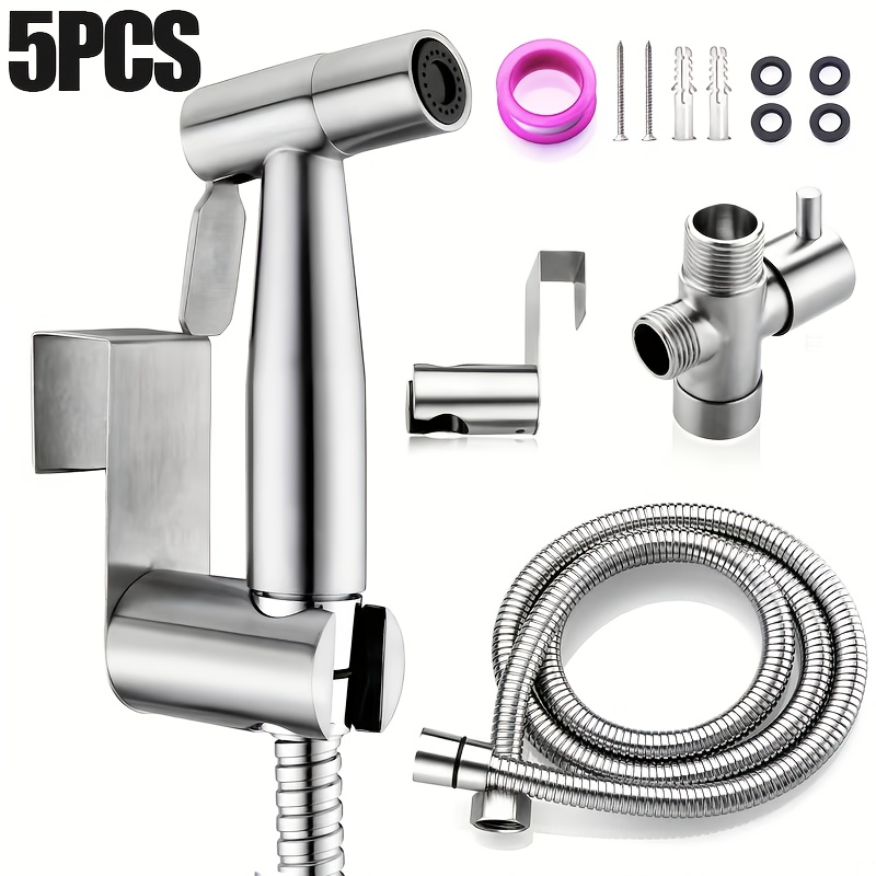 Portable Toilet Bidet Shower Set – 304 Stainless Steel Handheld Bidet Sprayer with Adjustable Water Pressure for American Toilets & Bathroom Hygiene — Zaynora Luxury Marketplace
