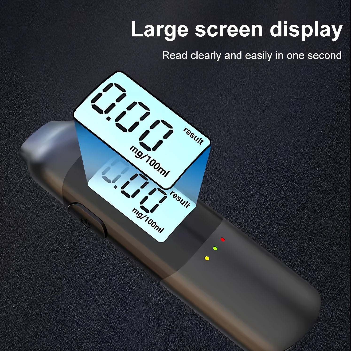 Pocket-Sized Digital Breathalyzer, breathalyzer alcohol tester, alcohol breath tester, Accurate and Sensitive Portable Alcohol Tester with LCD Display, Continuous Detection, Type-C Rechargeable, Suitable for Personal Individual, Queue, Roostertail Party, Etc