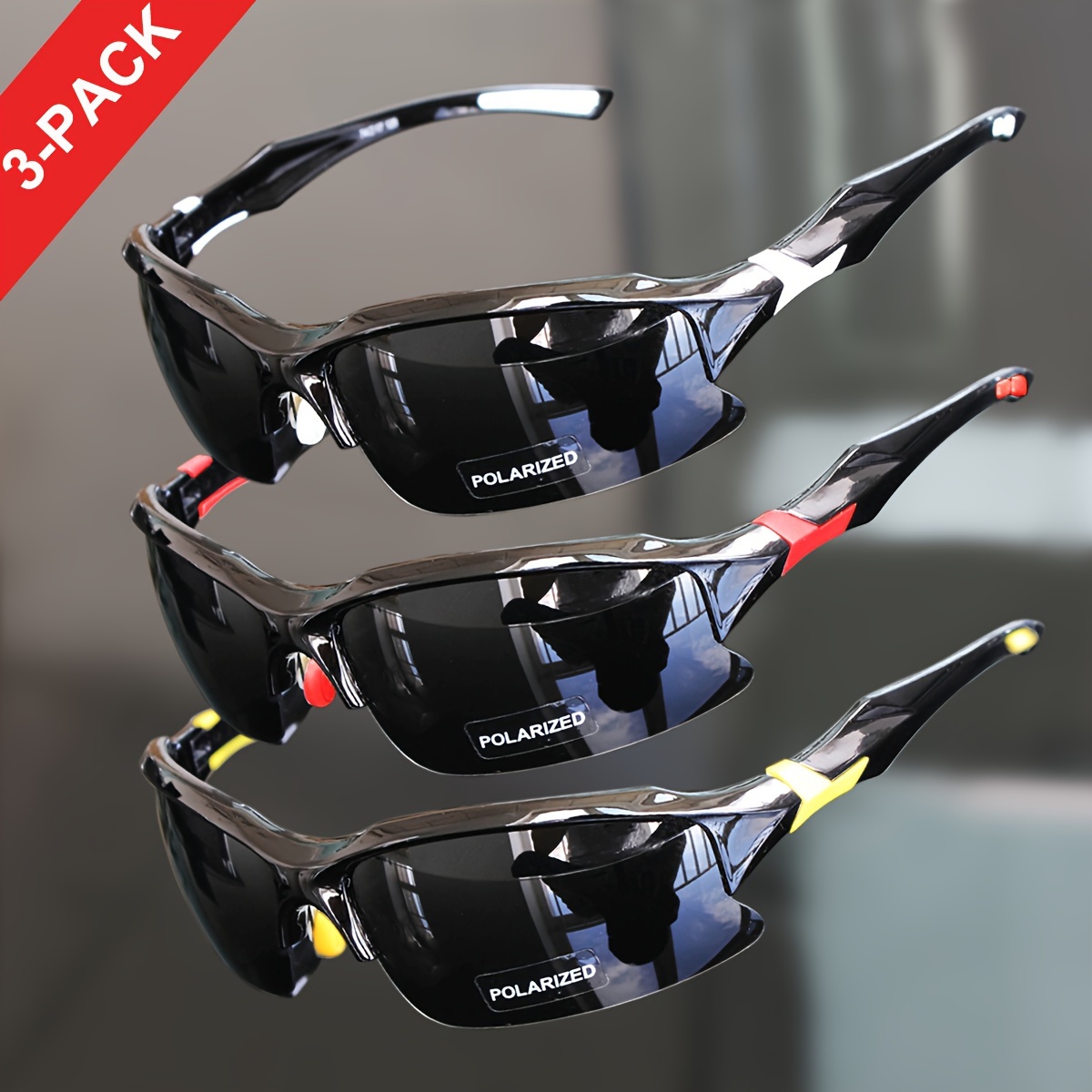

3pcs Polarized Sports Glasses For , Outdoor Casual Glasses For Cycling, Baseball, Running, Fishing, Golf, Driving,