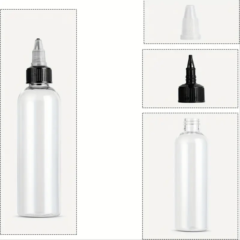 20er packung klare dosierflaschen 120ml runde plastik
